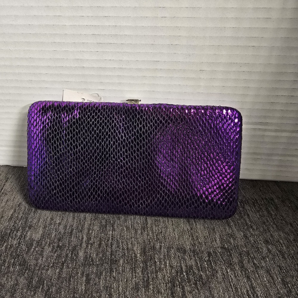 Style & Co Ready To Go Wallet Purple Faux Snake Print NWT